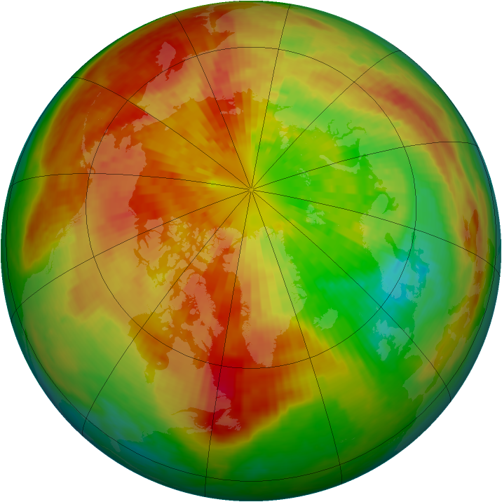 Arctic ozone map for 19 March 2003